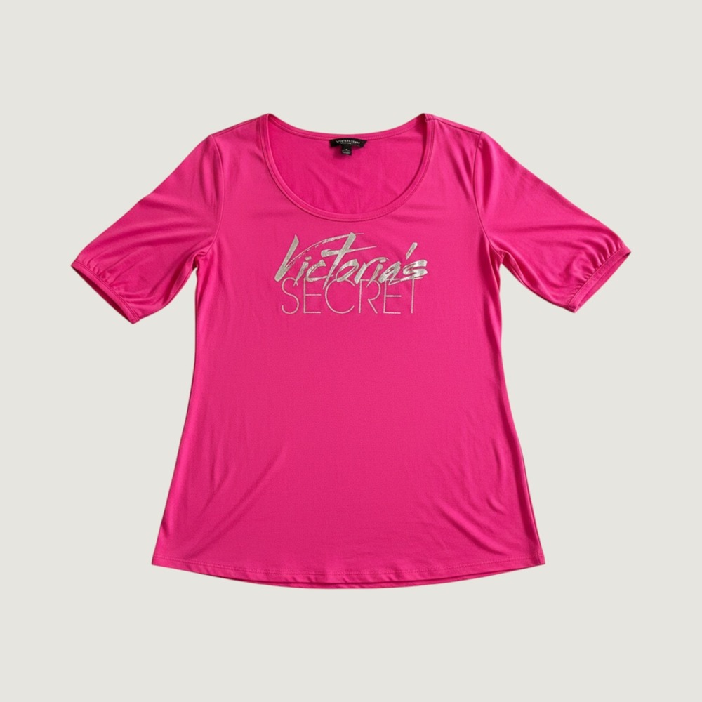 Victorias Secret Super Model Essentials Pink Modal Sleep Shirt Nightgown LG